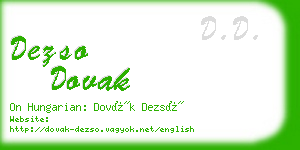 dezso dovak business card